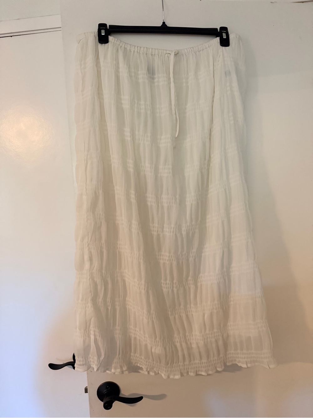 Eloquii White Tiered Maxi Skirt